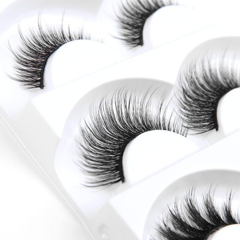 Eliace 3D Mink Lashes Natural Look 15 Mixed Styles 15 Pairs Fake Eyelashes Bulk Pack Handmade Luxurious Volume Fluffy Natural False Eyelashes Comfortable and Soft Strip False lashes for Women - Image 5